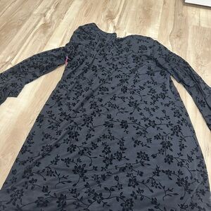 Floral Black Long Sleeve Dress